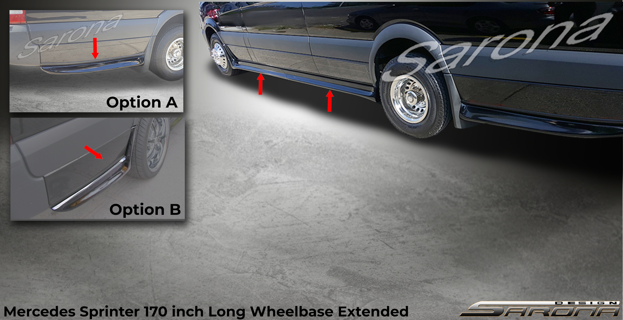 Custom Mercedes Sprinter  Van Side Skirts (2007 - 2018) - $1190.00 (Part #MB-066-SS)